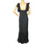 Vintage 1930s Evening Gown Black Crepe Dress Size M L