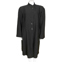 Vintage 1940s Ladies Coat Black Wool Size XL