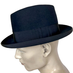 Vintage 1940s Homburg Hat Eatonia Blue Fedora Sz 7 1/4