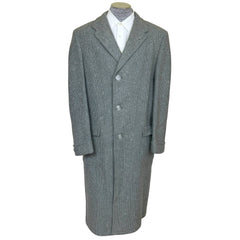 Vintage 1950s Overcoat Mens Tweed Coat Size L XL Tall