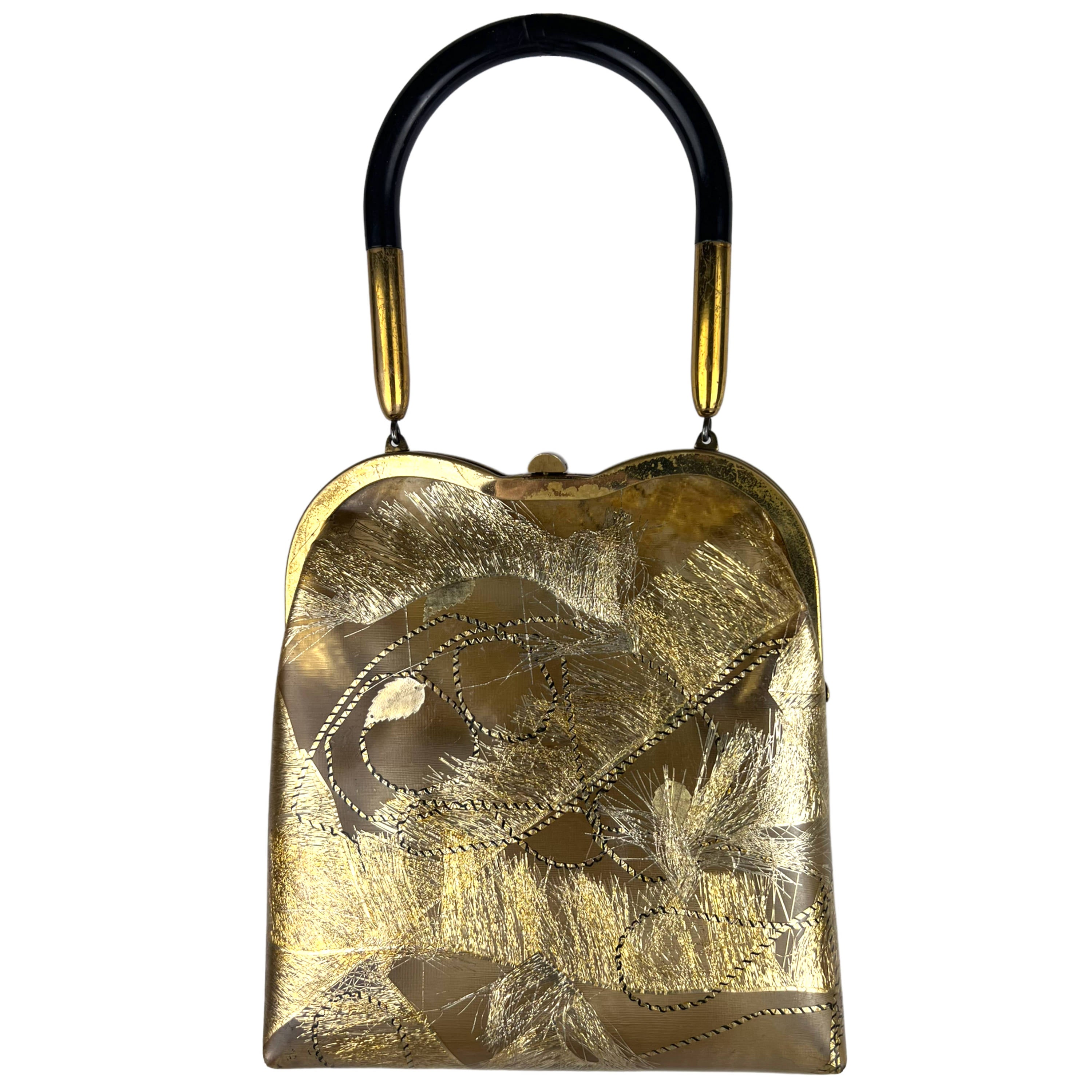 Antique Art Deco French Tapestry Gold Steel Cut Bead Beaded Fringe Handbag  Purse - Etsy