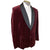 Vintage 1950s Velvet Tux Jacket Maroon Smoking Jacket Sz 40