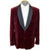 Vintage 1950s Velvet Tux Jacket Maroon Smoking Jacket Sz 40