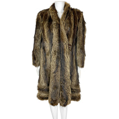 Vintage 1940s Raccoon Fur Coat Dated 1946 Ladies Size M