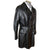 Vintage 1960s Black Leather Coat Mens Overcoat Size M