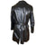 Vintage 1960s Black Leather Coat Mens Overcoat Size M