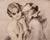 Art Deco Print Pierrot by Faure SZL Sidney Z Lucas 2 Females Embracing - Poppy's Vintage Clothing
