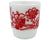 Vintage Anchor Hocking Milk Glass Mug Red Hibiscus Flower Design Stackable - Poppy's Vintage Clothing