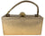 Vintage 1960s Evening Handbag Gold Metal & Vinyl Purse Made in USA - VFG - Poppy's Vintage Clothing