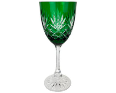 Faberge Odessa Green Water Goblet Cut Crystal Glass Replacement - Poppy's Vintage Clothing