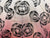 Vintage 1940s 50s Umbrella Swirl Print Toned Canopy - Poppy's Vintage Clothing