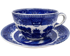 Vintage 1930s Blue Willow Cup & Saucer Alfred Meakin Old Willow - Poppy's Vintage Clothing