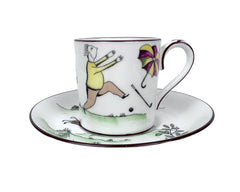 Vintage 1930s Comical Golf Coffee Cup Crown Staffordshire Novelty Bone China - Poppy's Vintage Clothing