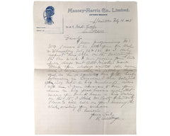 Antique Massey Harris Letter 1908 Sales Call Original & Authentic - Poppy's Vintage Clothing