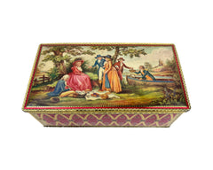 Vintage Clarnico Sweets Tin Litho 18th Century Picnic Scene - Poppy's Vintage Clothing