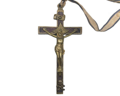 Antique Pectoral Crucifix Cross Monk Nun Priest Skull & Crossbones - Poppy's Vintage Clothing