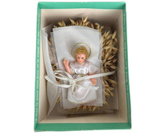 Vintage Wax Baby Jesus Doll for Christmas Nativity Scene Unused in Box - Poppy's Vintage Clothing