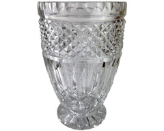 Vintage Clear Cut Crystal Glass Footed Vase 8 - Poppy's Vintage Clothing