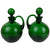 Vintage Empoli Italy Green Blown Glass Cruets Oil & Vinegar Mid Century - Poppy's Vintage Clothing