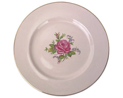 Vintage 1940s Wedgwood & Co Tudor Rose Blush Rose Salad Plate Wartime Concentration Scheme - Poppy's Vintage Clothing