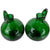 Vintage Empoli Italy Green Blown Glass Cruets Oil & Vinegar Mid Century - Poppy's Vintage Clothing