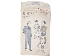 Vintage 1940s Sewing Pattern Butterick 2 Piece Boys Suit Size 8 - Poppy's Vintage Clothing