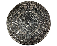 Vintage Mexican Sterling Silver Pendant Brooch Mayan Aztec Calendar Stone 2.25