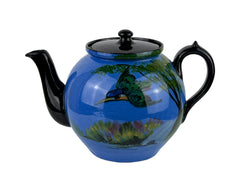 Vintage 1920s Daison Pottery Torquay Kingfisher Teapot 40 oz Capacity - Poppy's Vintage Clothing