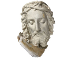 Large Antique Plaster Head of Jesus Christ Wearing Thorns 10 As Is