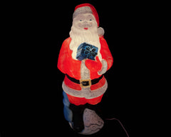 Vintage 1971 Blow Mold Santa Claus Light Up Yard Decoration 34 Tall - Poppy's Vintage Clothing
