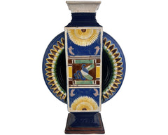 Antique 19th c Egyptian Revival Vase Wilhelm Schiller & Son Bohemian Majolica