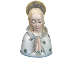 Vintage Ronzan Praying Madonna Italian Ceramic Virgin Mary Bust AS IS - Poppy's Vintage Clothing