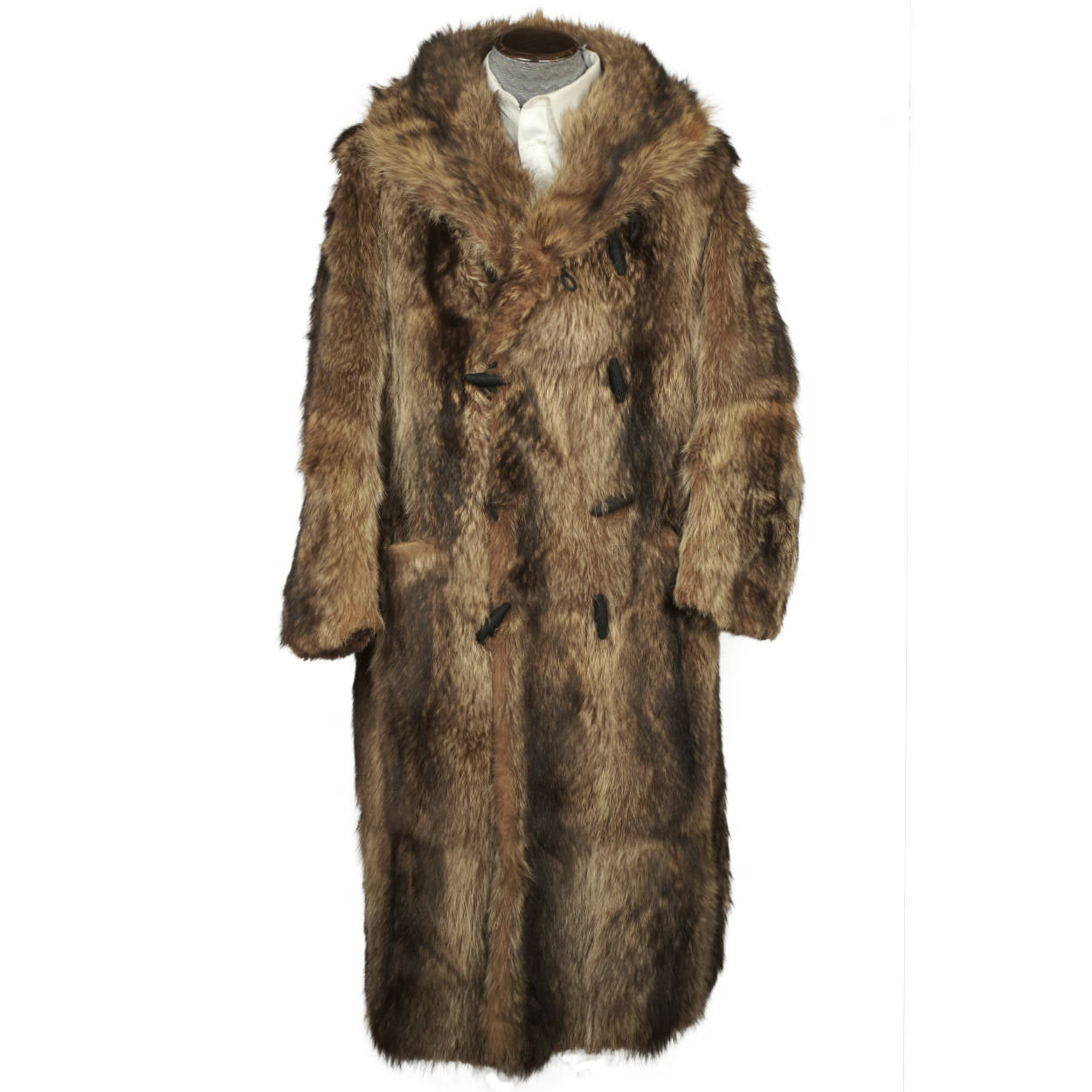 Vintage 1920s Mens Raccoon Fur Coat Ivy League Football Fan Size L