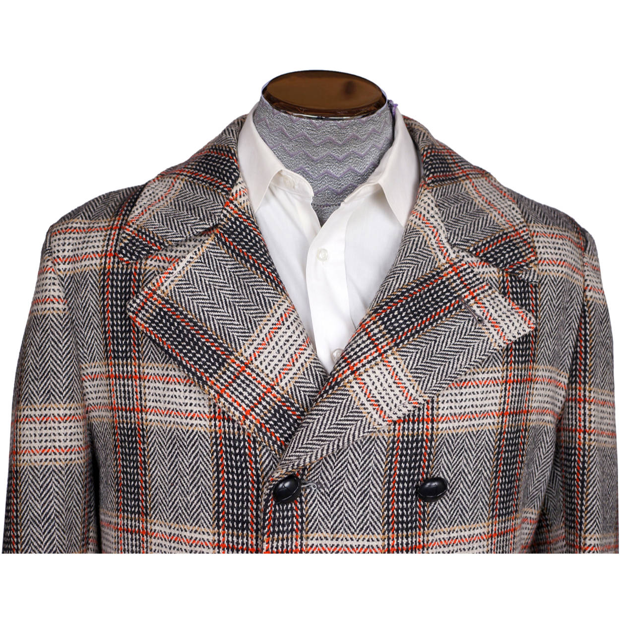 Vintage 1960s Dandy Mens Herringbone Tweed Wool Overcoat Coat Size M L ...