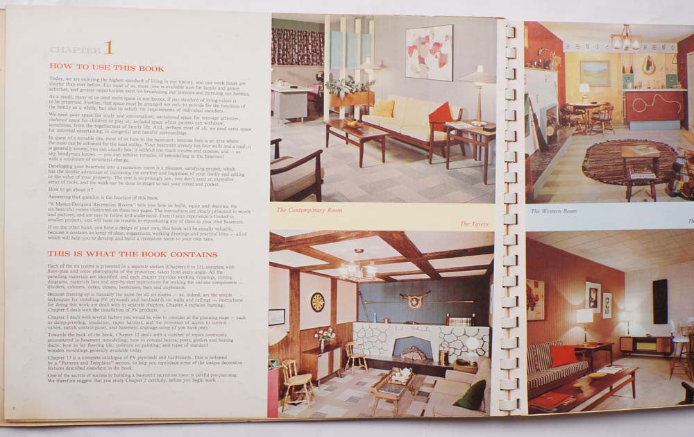 Mid Century Interior Design Recreation Rooms Book w Photos ...