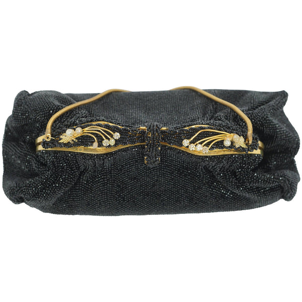 Black Satin Embroideried Clutch Bags Pearls Beads Evening Bags  Beaded  evening bags, Evening clutch bag, Vintage evening bags