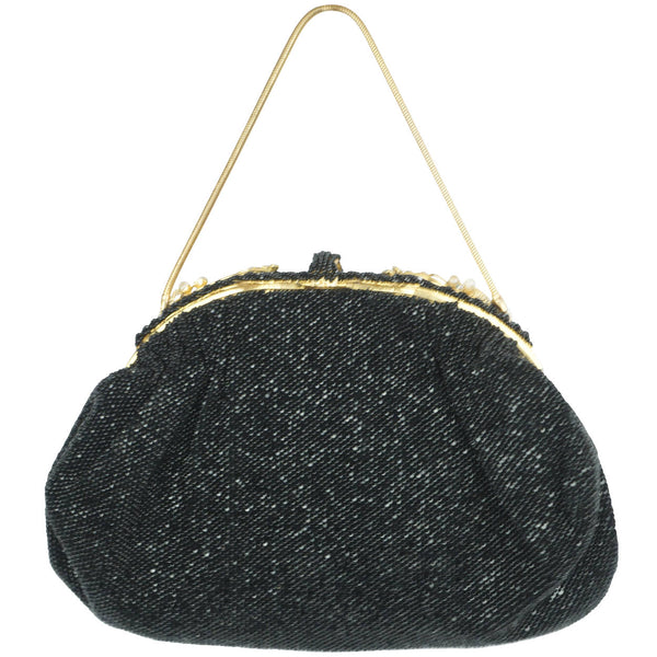 Vintage Beaded Purse Black Evening Bag Made in France - Ruby Lane