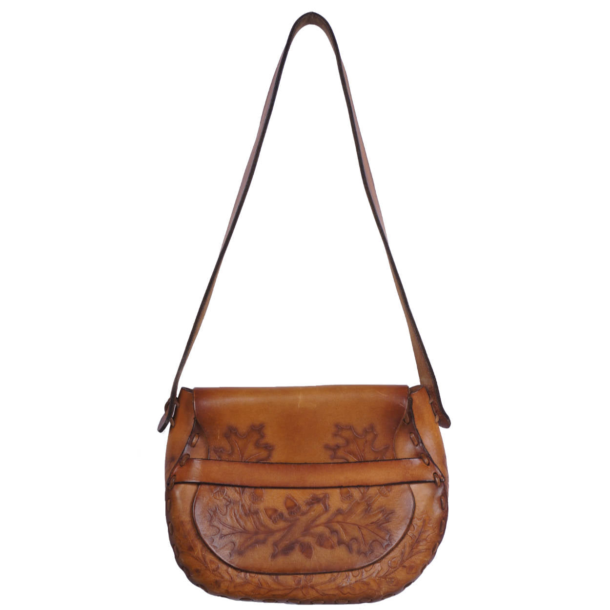 Western Leather Cowgirl Hand Tooled Deer Oak Leaves Acorns Purse Bag Case |  eBay