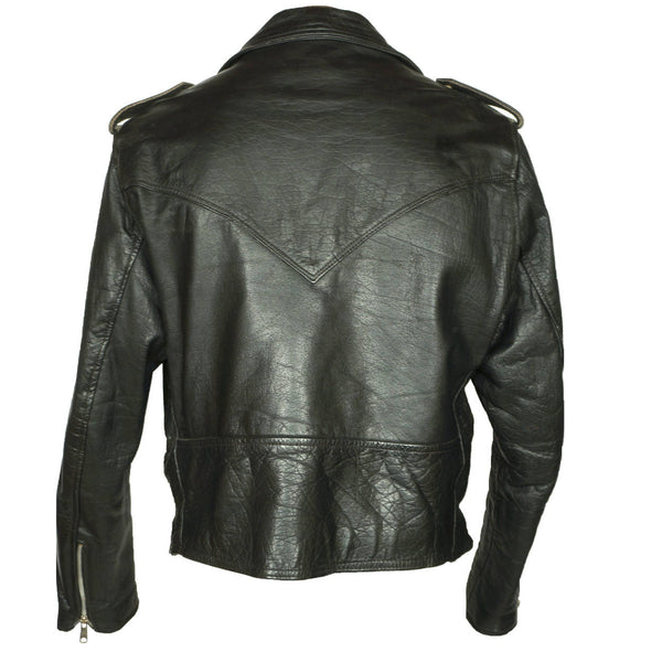 Vintage 1960s Leather Motorcycle Jacket Amer Sport Montreal Size 42