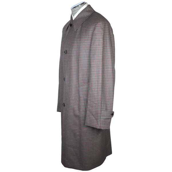 Vintage Rain Coat 60s Aquascutum Check Pattern Mens 42 Tall