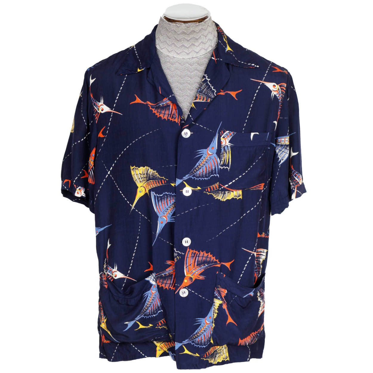 SOLD - Vintage 40s Watumull's Silky Rayon Hawaiian Shirt C42