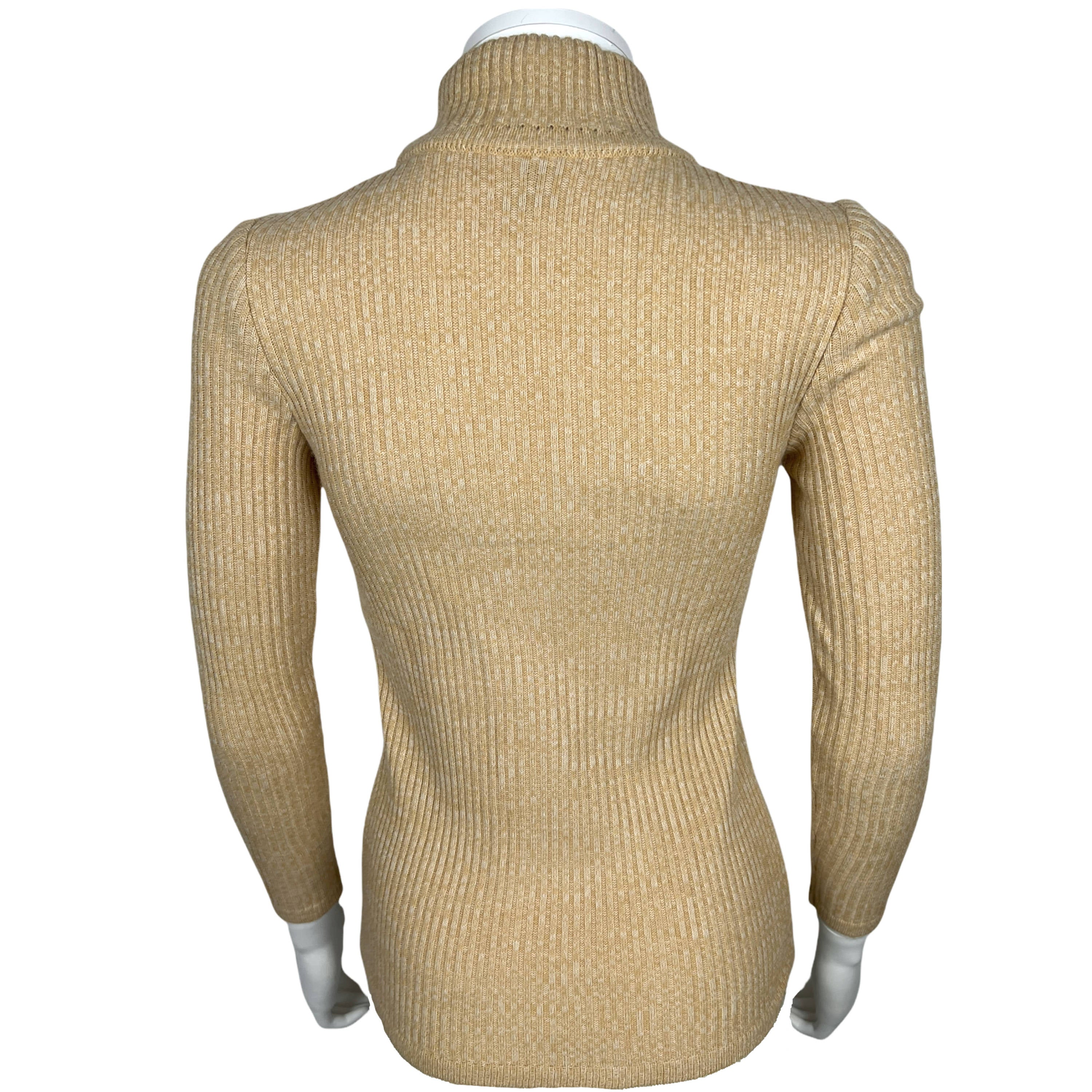 1970s Vintage Courreges Sweater Poor Boy Mock Turtleneck Sml