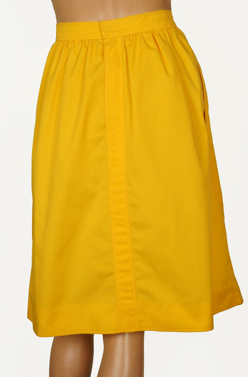 70s Vintage Top & Skirt Set by Andre Courreges in Bright Yellow Cotton ...