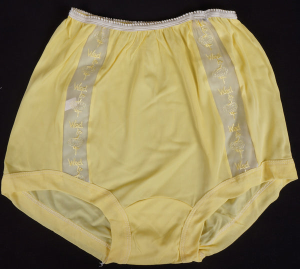 Size 4 1950s Pantalet with Monogram - 50s Nylon Tricot Panties