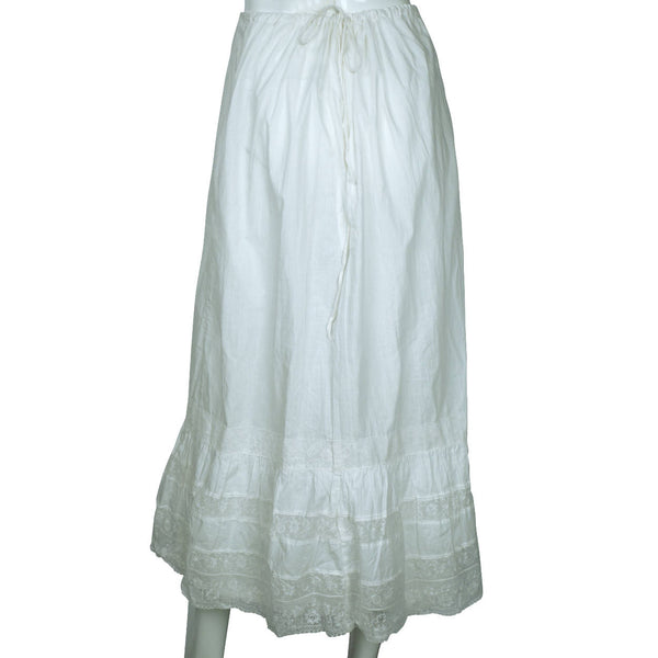 Antique Edwardian White Cotton Petticoat & Chemise Set w Lace Trim Size ...