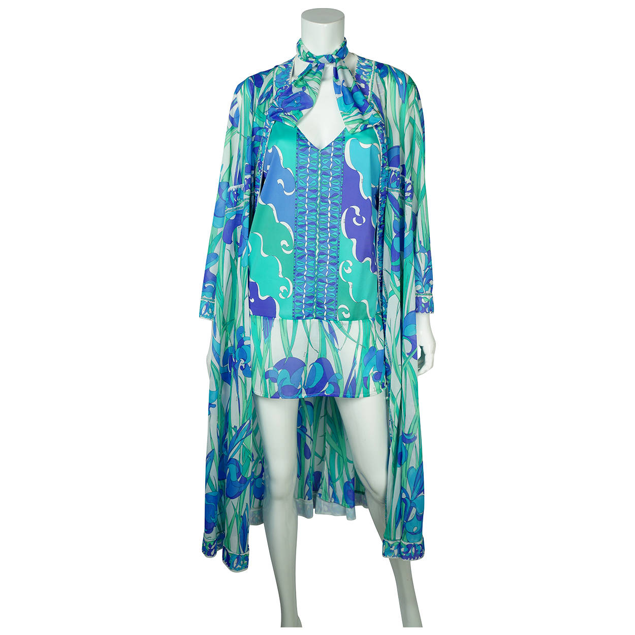 Emilio Pucci Quilted Robe SZ M/L Jacket Tunic Top for Formfit