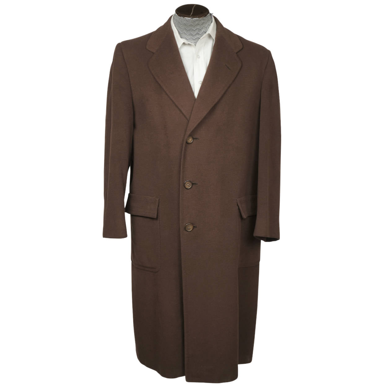 Vintage 1950s Cashmere Mens Overcoat Holt Renfrew Brown Colour