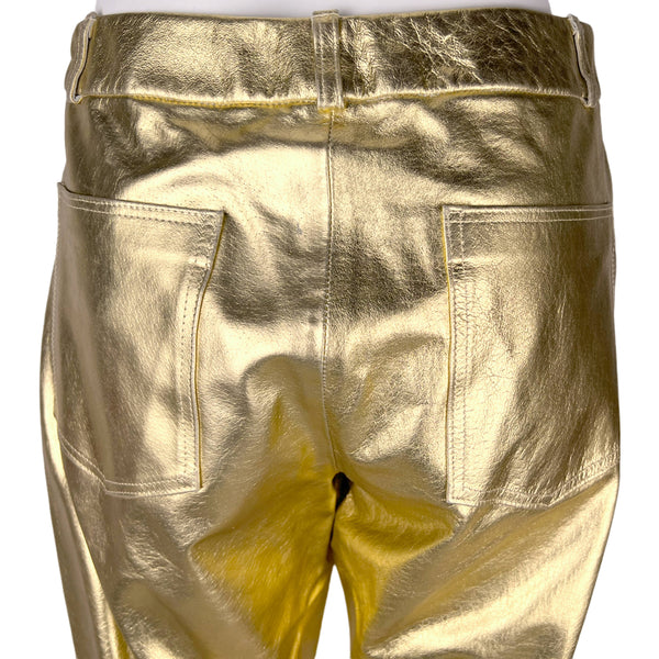 Buy SliktaaMens Casual Trousers Leather Metallic Shiny Gold Silver Golf  Straight Nightclub Cosplay Trouser Online at desertcartINDIA