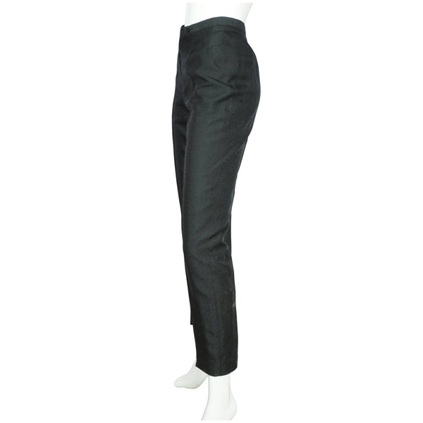 Vintage 1950s Bombshell Cigarette Pants Woven Black Silk Jacques