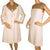 Vintage 1960s Wool Dress &amp; Coat Set Cream White &amp; Brown Joshar Montreal Size M L - Poppy's Vintage Clothing